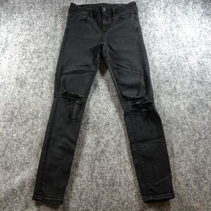 American Eagle Jeans Womens 4 Distressed High Rise Skinny Next Level Stretch Den